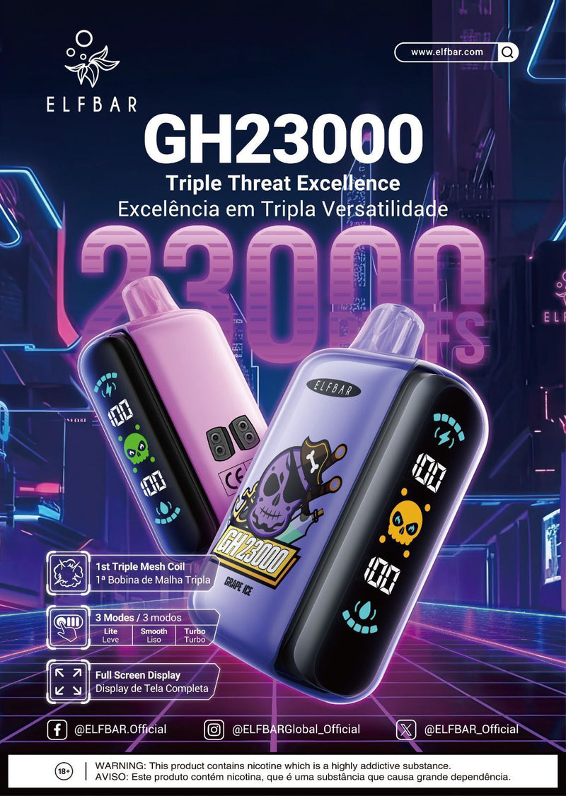 ELFBAR GH23000 Puffs (LANÇAMENTO)