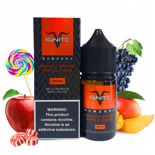 NicSalt IGNITE Mango Grape Apple Pops 30ml